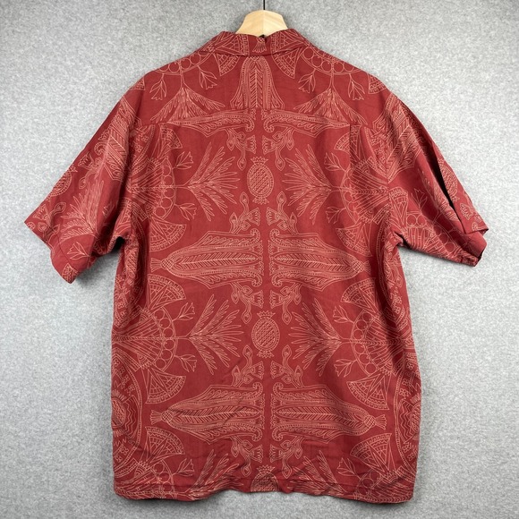 Tommy Bahama USC Trojans Shirt Men Medium Red Button Up Floral Hawaiian Football - Picture 2 of 13